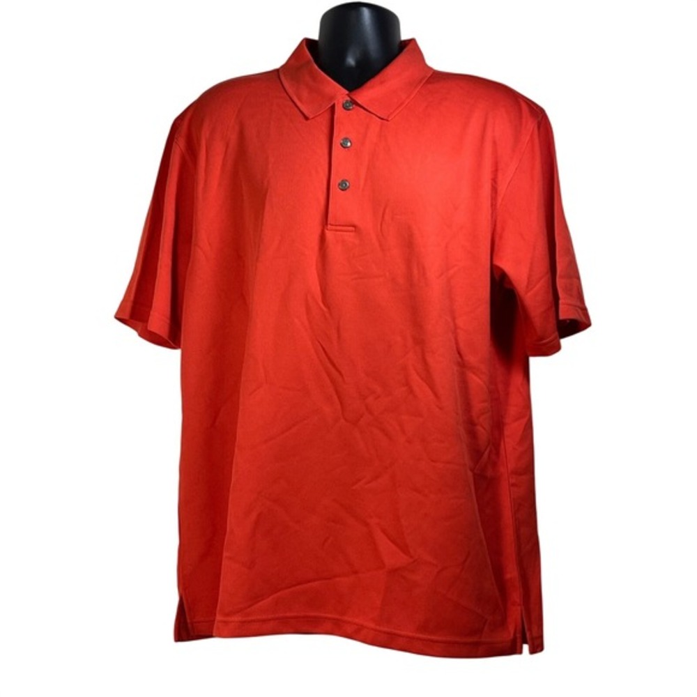 Grand Slam Golf Mens XL Orange Short Sleeve Textured Polo‎ Shirt outdoor sports